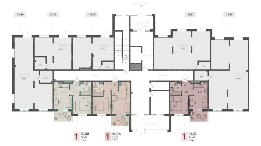 Фото №8: 1-комнатная квартира 31 м² - Краснодар, Прикубанский внутригородской округ, мкр. ЖК Тёплые Края