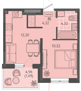 Фото №1: 1-комнатная квартира 32 м² - Краснодар, Прикубанский внутригородской округ, мкр. ЖК Тёплые Края