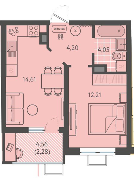 Фото №1: 1-комнатная квартира 37 м² - Краснодар, Прикубанский внутригородской округ, мкр. ЖК Тёплые Края, ул. имени Леона Орбели, 9