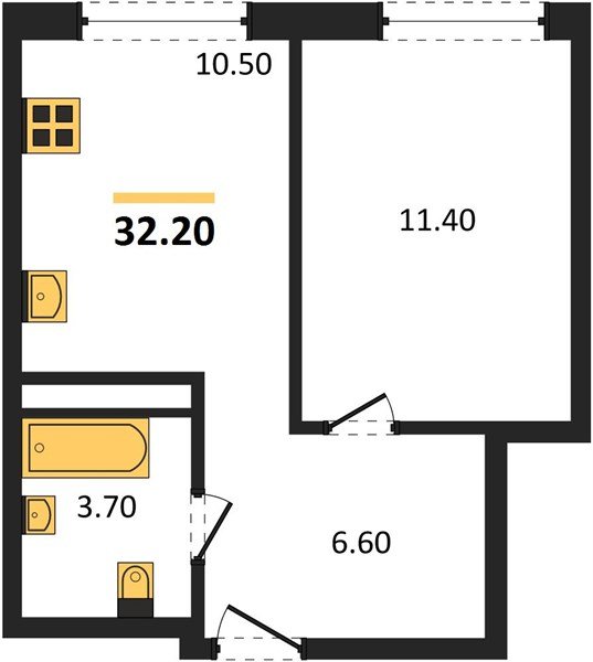 Фото №1: 1-комнатная квартира 32 м² - Краснодар, мкр. Прикубанский внутригородской округ