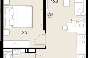 Фото №1: 1-комнатная квартира 35 м² - Краснодар, мкр. Прикубанский внутригородской округ, 