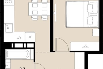 Фото №1: 1-комнатная квартира 34 м² - Краснодар, мкр. Прикубанский внутригородской округ, 