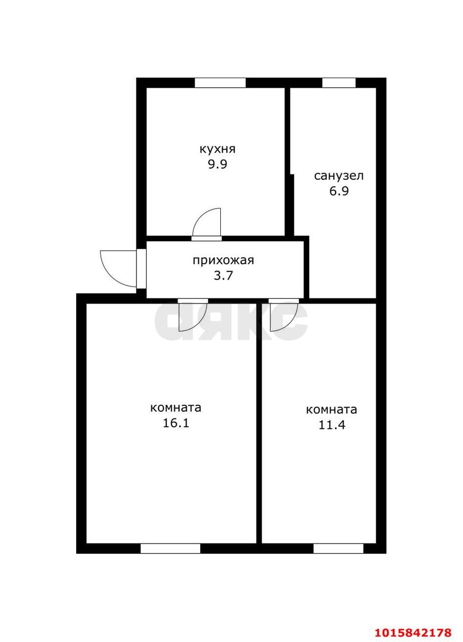 Фото №2: 2-комнатная квартира 48 м² - Краснодар, имени Н.И. Вавилова, ул. имени Калинина, 1к13