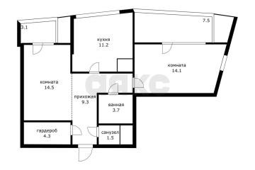 Фото №1: 2-комнатная квартира 66 м² - Краснодар, мкр. жилой комплекс Шоколад, ул. Александра Покрышкина, 25Ак1