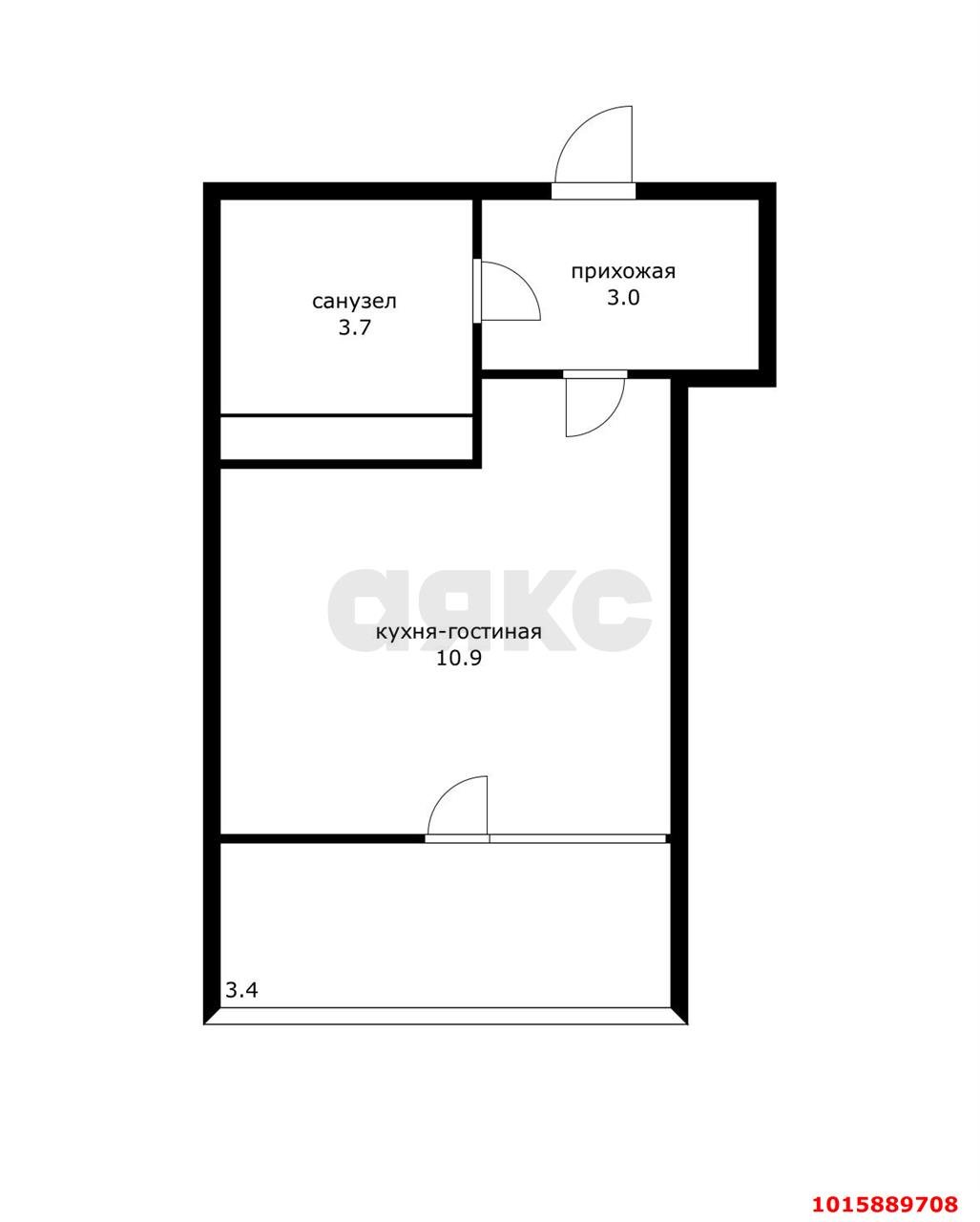 Фото №10: Студия 19 м² - Краснодар, Прикубанский внутригородской округ, мкр. жилой комплекс Самолёт, ул. Западный Обход, 39/2