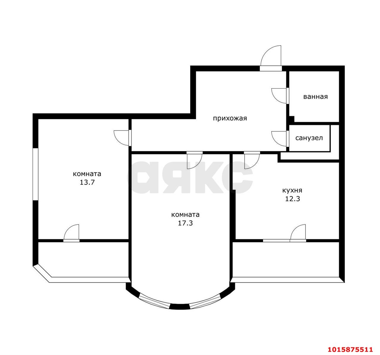 Фото №15: 2-комнатная квартира 69 м² - Краснодар, Западный внутригородской округ, ул. Фёдора Лузана, 23