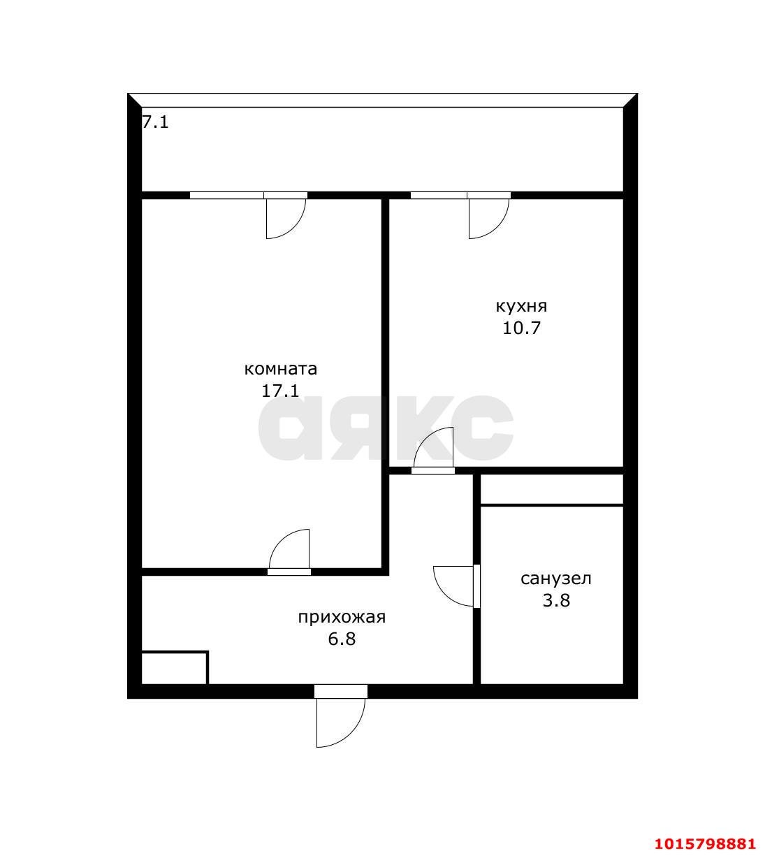 Фото №4: 1-комнатная квартира 45 м² - Краснодар, Прикубанский внутригородской округ, Завод Радиоизмерительных Приборов, имени Петра Метальникова, мкр. жилой комплекс Три Кита, ул. Московская, 131к1