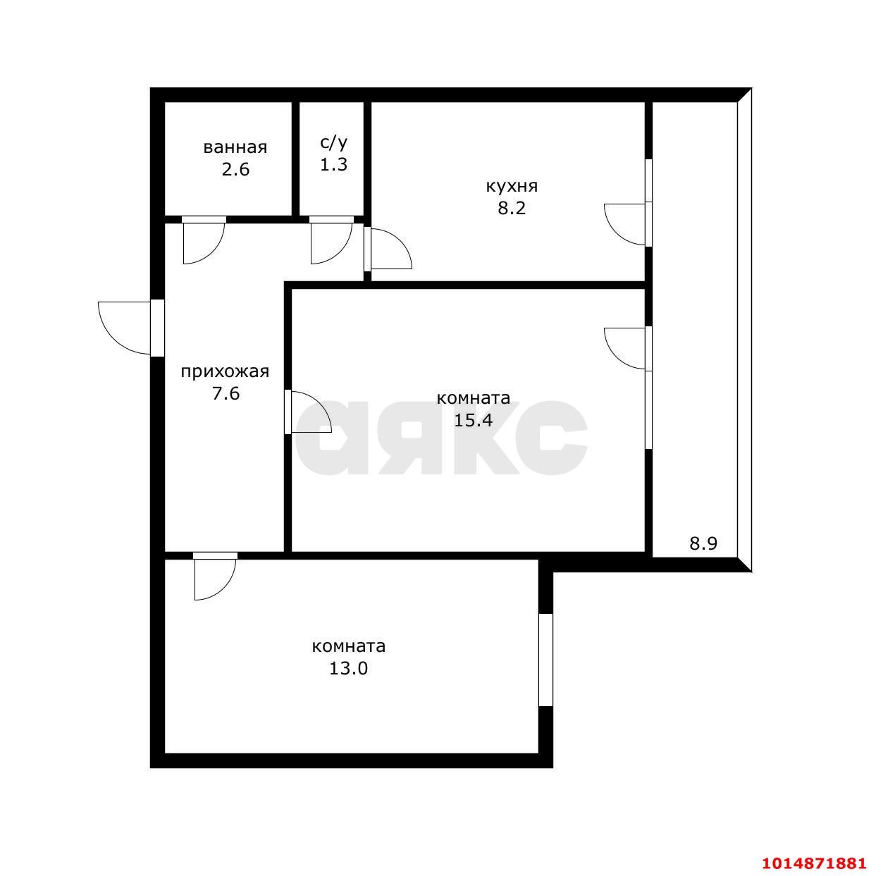 Фото №2: 2-комнатная квартира 57 м² - Краснодар, Фестивальный, ул. имени Тургенева, 181