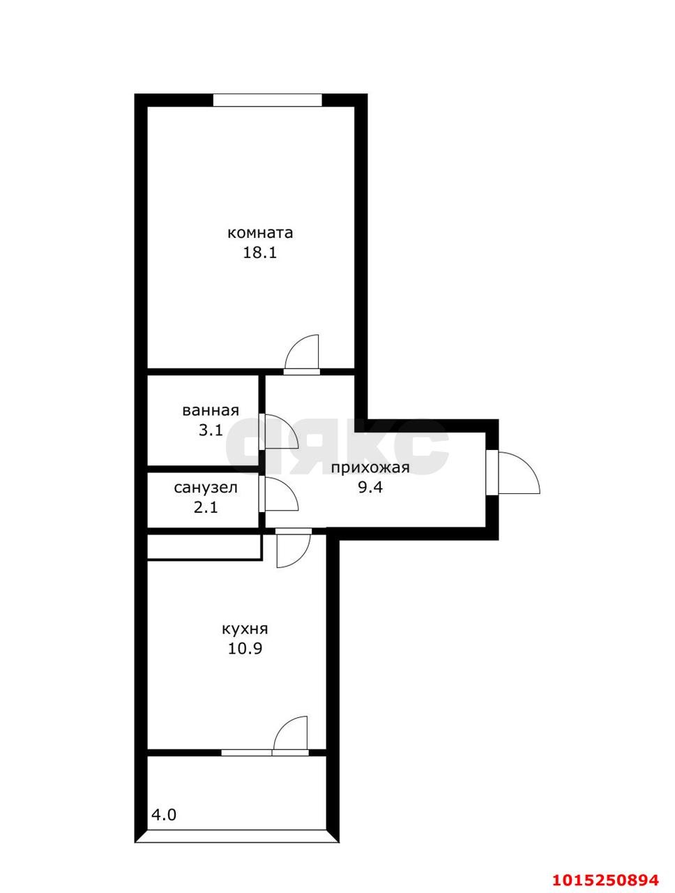 Фото №6: 1-комнатная квартира 43 м² - Краснодар, 2-й квартал, ул. имени Героя Николая Шевелёва, 2