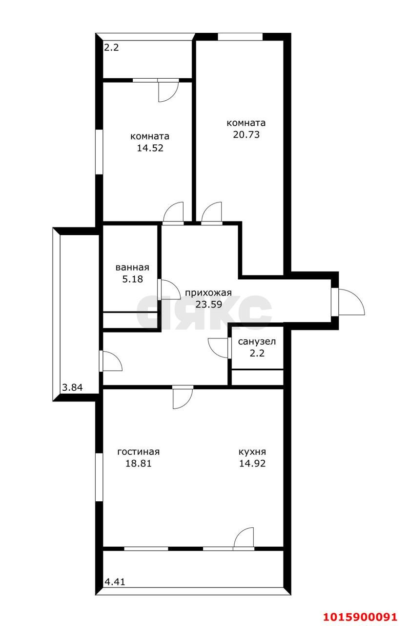 Фото №11: 3-комнатная квартира 116 м² - Краснодар, ЖК Тургенев, ул. Дальняя, 8к2