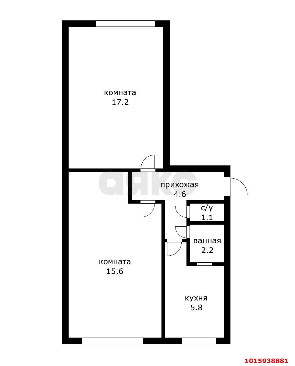 Фото №12: 2-комнатная квартира 46 м² - Берёзовый, Прикубанский внутригородской округ, п. Прогресс, ул. Археолога Анфимова, 20