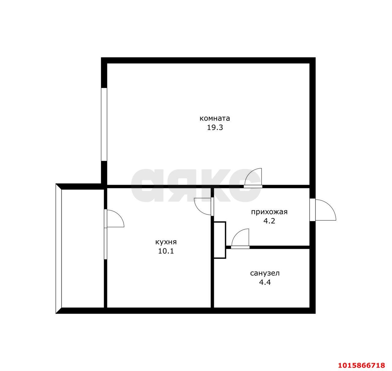 Фото №14: 1-комнатная квартира 38 м² - Краснодар, Репино, пр-д Репина, 42