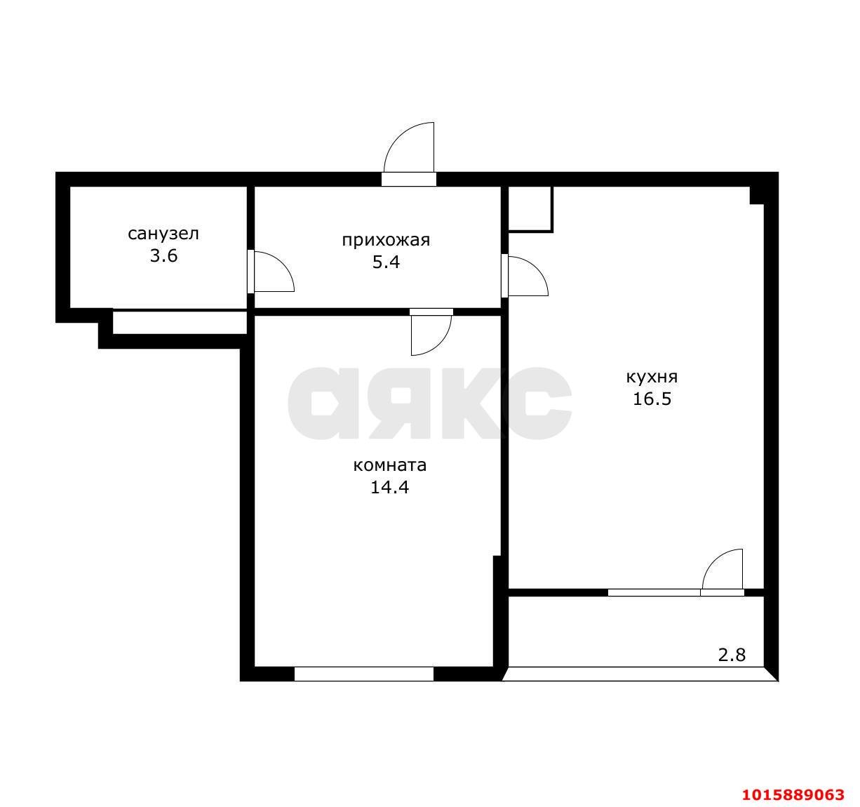 Фото №1: 1-комнатная квартира 44 м² - Краснодар, Парк Победы, ул. имени Героя Дангириева