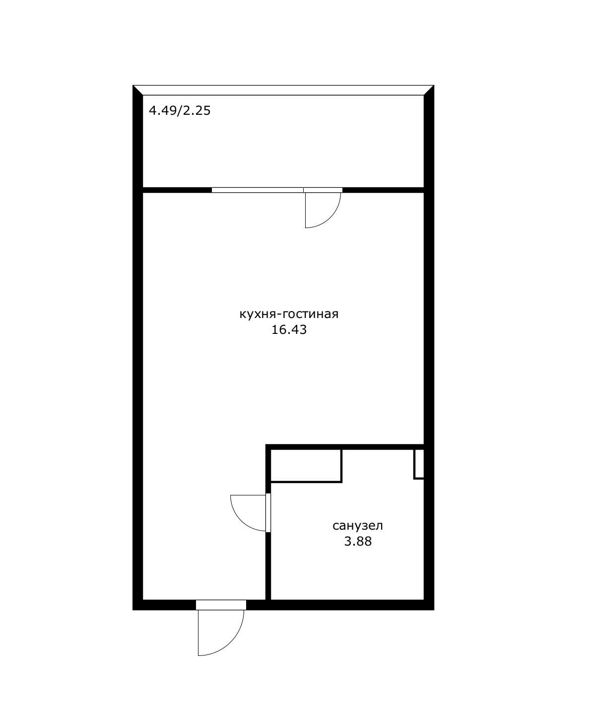 Фото №2: Студия 24 м² - Краснодар, Прикубанский внутригородской округ, мкр. жилой комплекс Друзья, ул. имени Б.С. Кудухова, 1к1