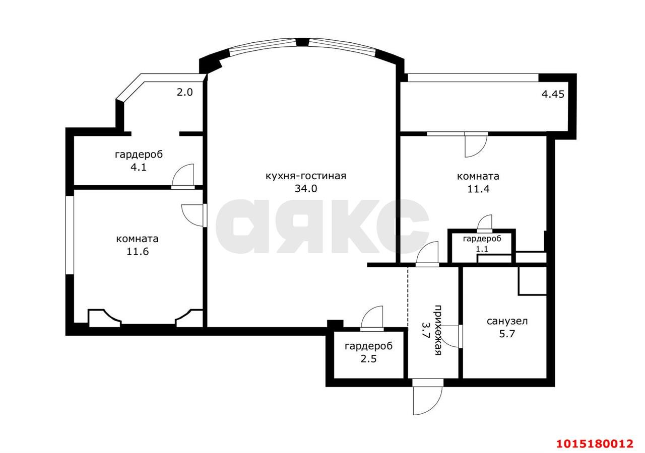 Фото №20: 2-комнатная квартира 76 м² - Краснодар, жилой комплекс Янтарный 3, пр-кт Константина Образцова, 4к2
