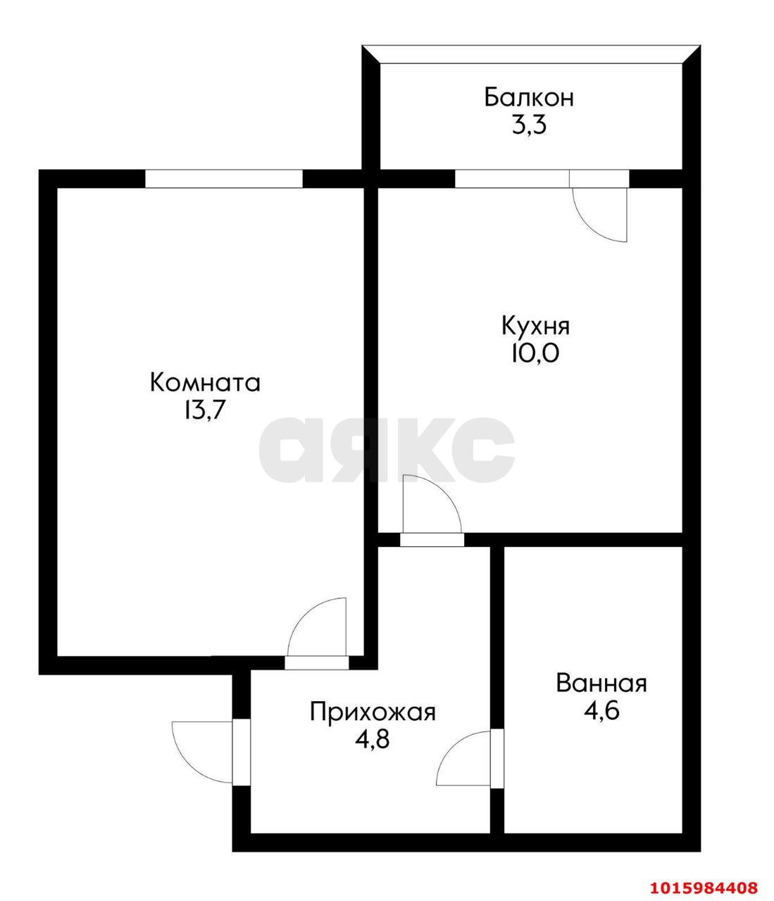 Фото №15: 1-комнатная квартира 36 м² - Краснодар, Музыкальный, ул. Московская, 124