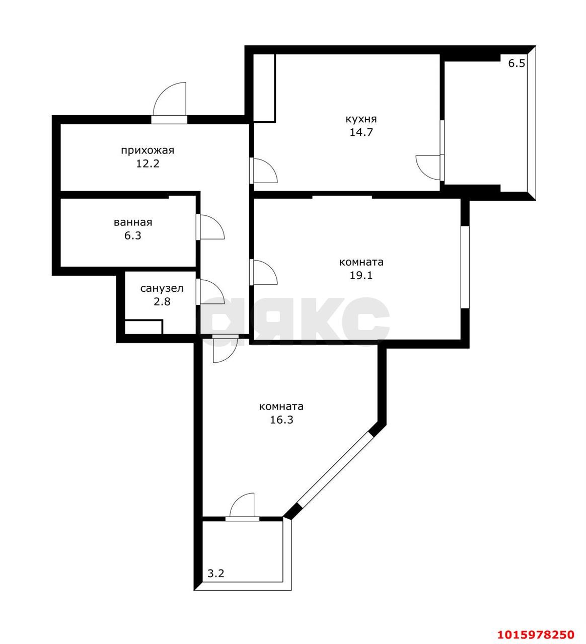Фото №16: 2-комнатная квартира 71 м² - Краснодар, Западный внутригородской округ, Горогороды, мкр. Центральный, ул. Затонная