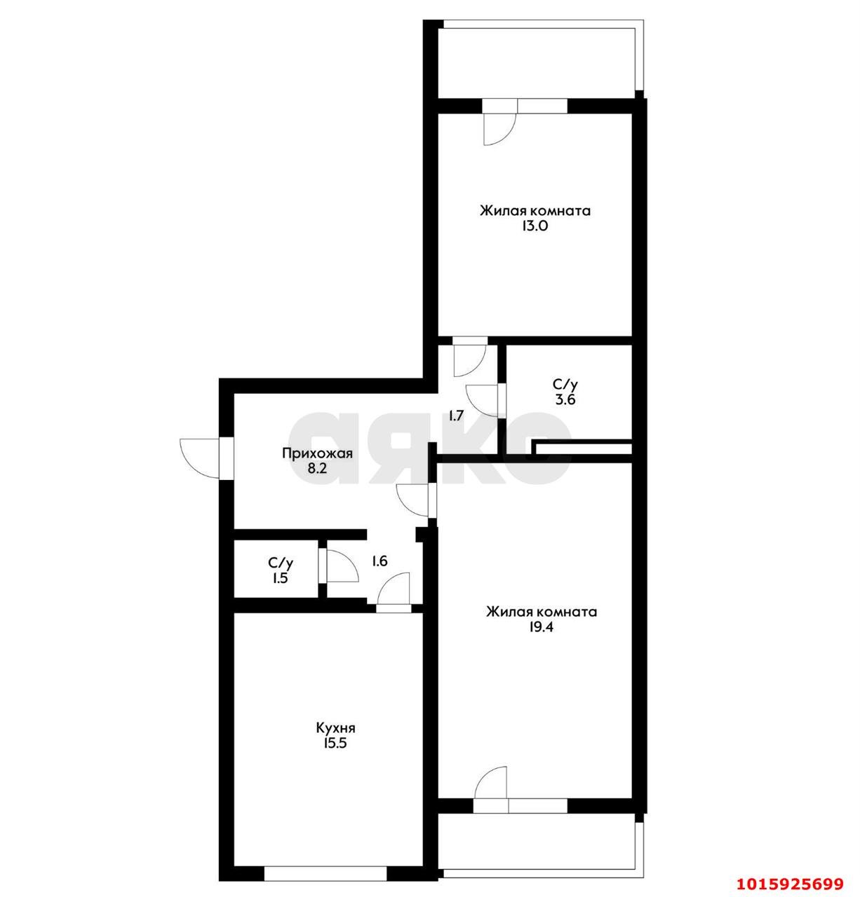 Фото №15: 2-комнатная квартира 75 м² - Краснодар, Западный внутригородской округ, мкр. Фестивальный, пр-д Дальний, 3