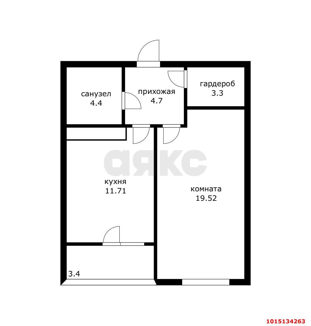 Фото №8: 1-комнатная квартира 43 м² - Краснодар, Табачная Фабрика, ул. Табачная, 1/1к2