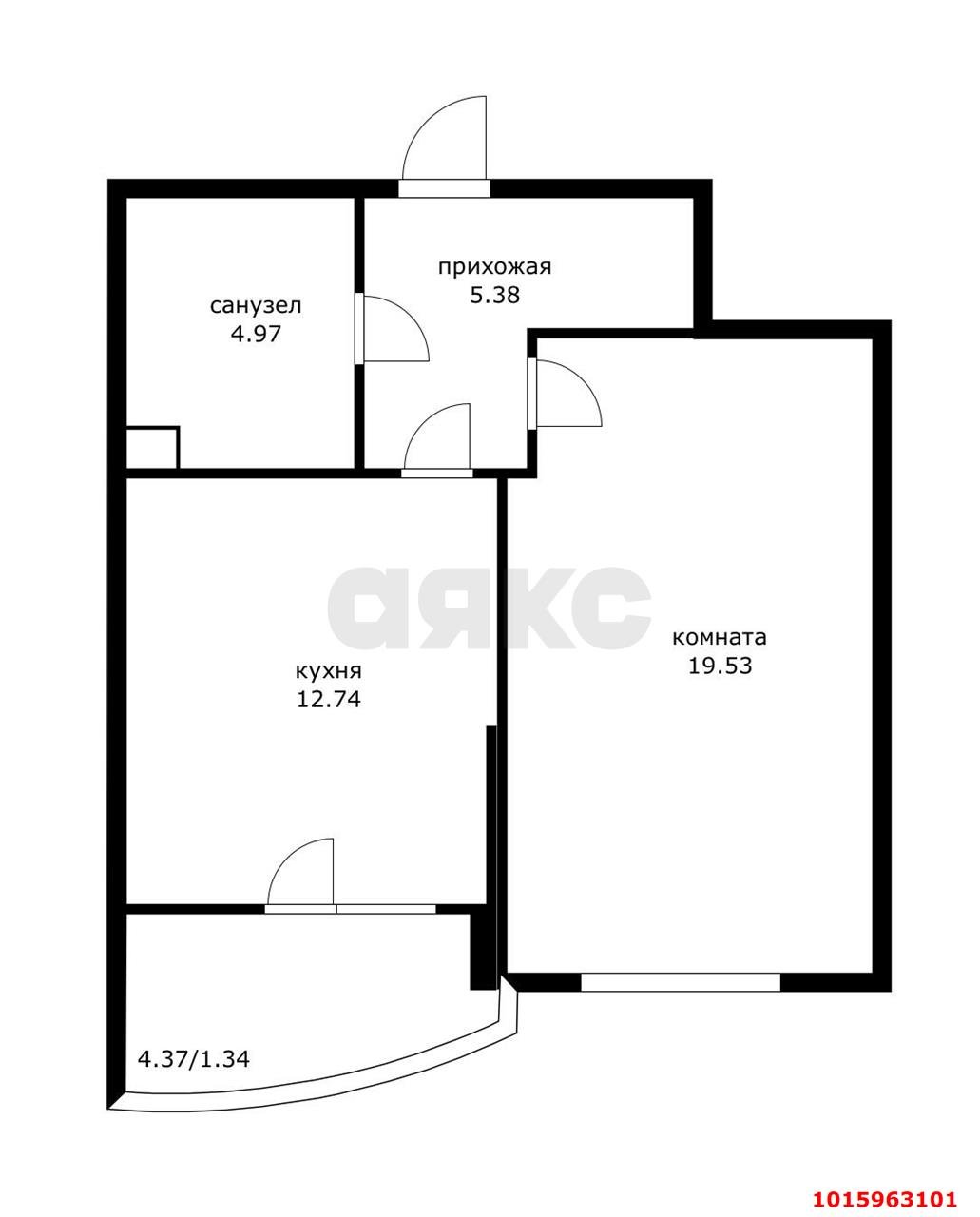 Фото №9: 1-комнатная квартира 42 м² - Краснодар, ЖК На Стахановской, ул. Стахановская, 1/5к5