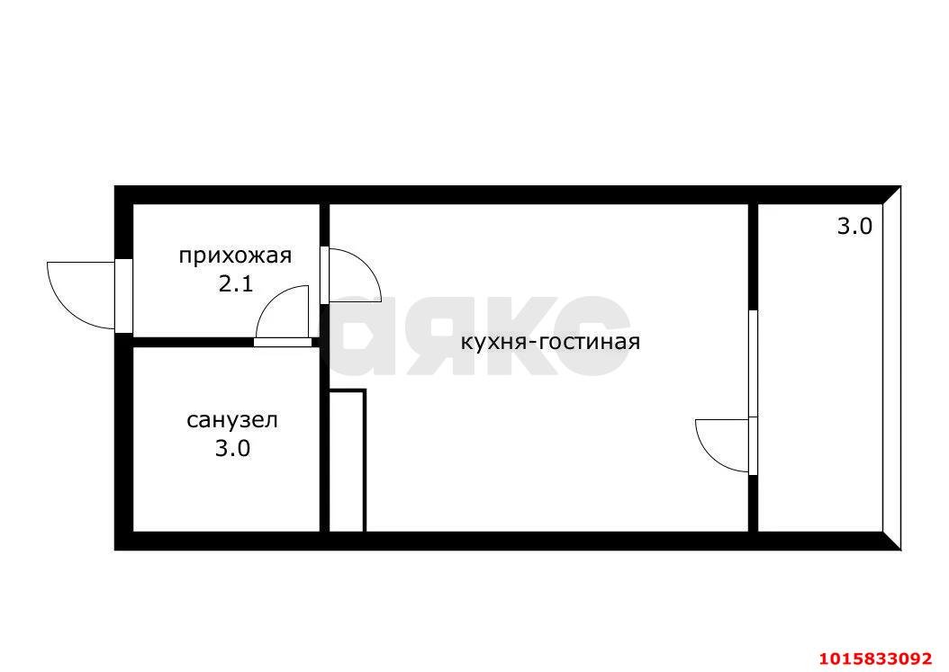 Фото №2: Студия 18 м² - Краснодар, жилой комплекс Самолёт-4, ул. Константина Гондаря, 103к1