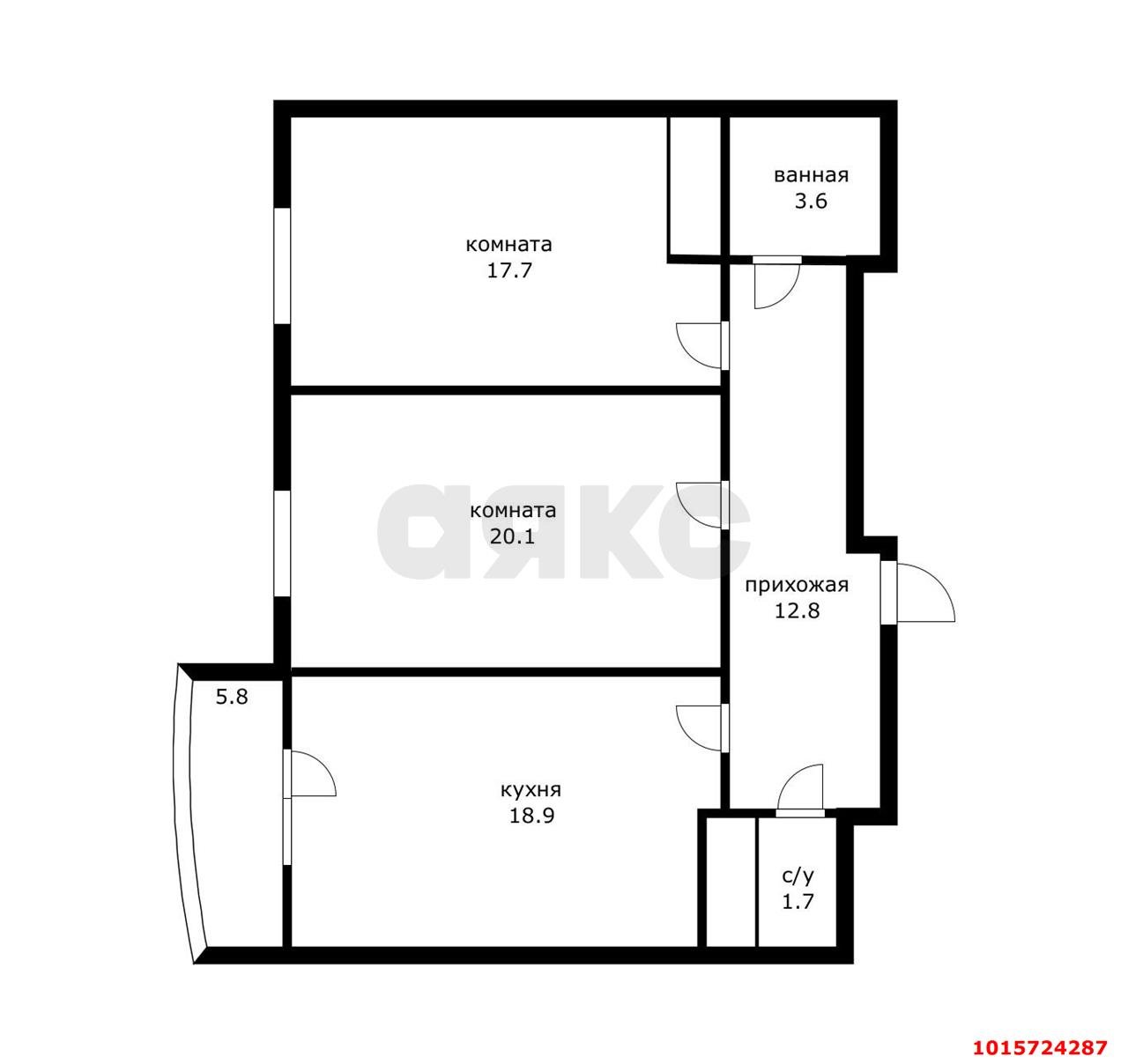 Фото №19: 2-комнатная квартира 74 м² - Краснодар, жилой комплекс Империал, ул. Бородинская, 137/1