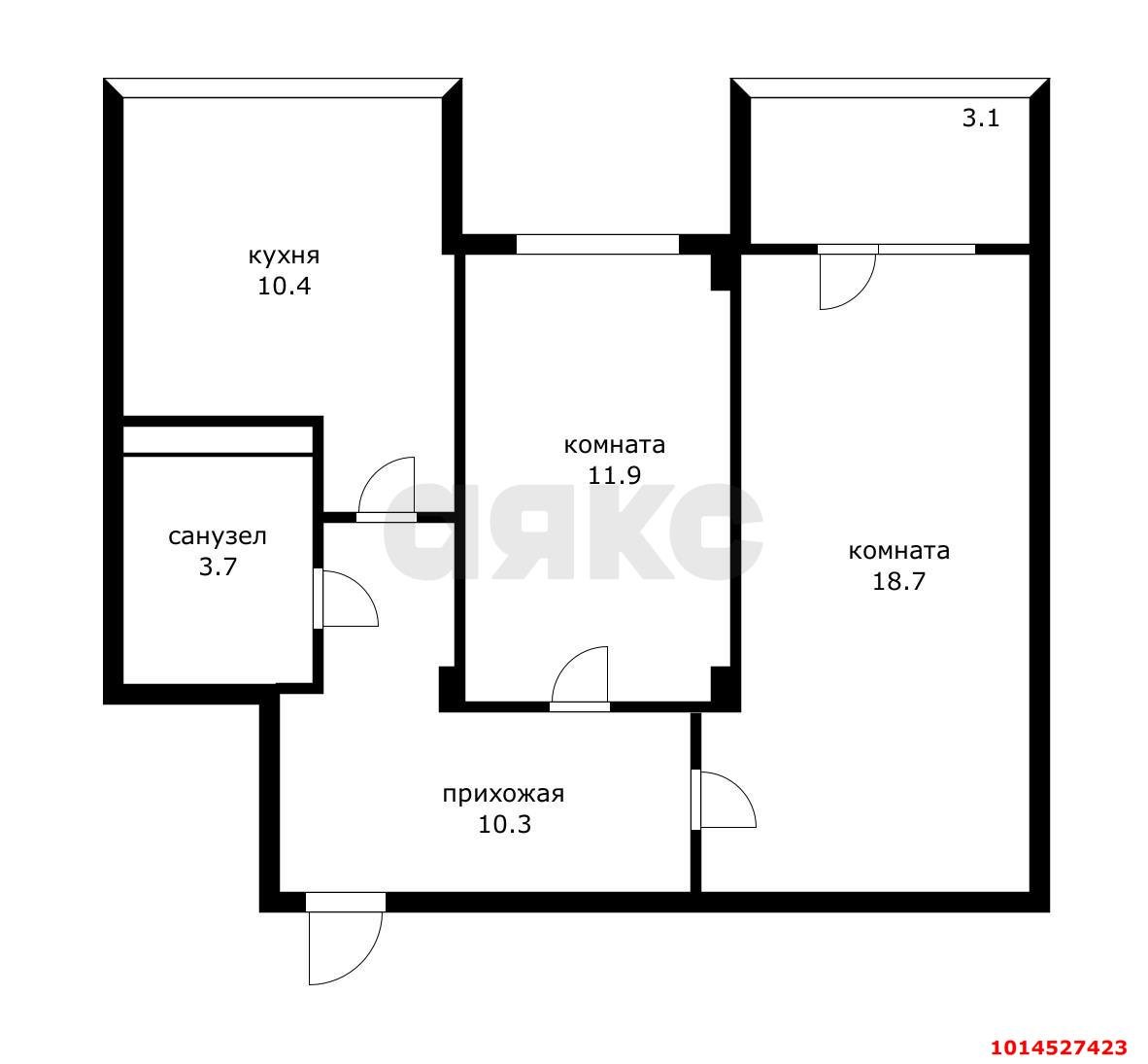 Фото №15: 2-комнатная квартира 58 м² - Краснодар, Музыкальный, ул. имени Сергея Есенина, 94