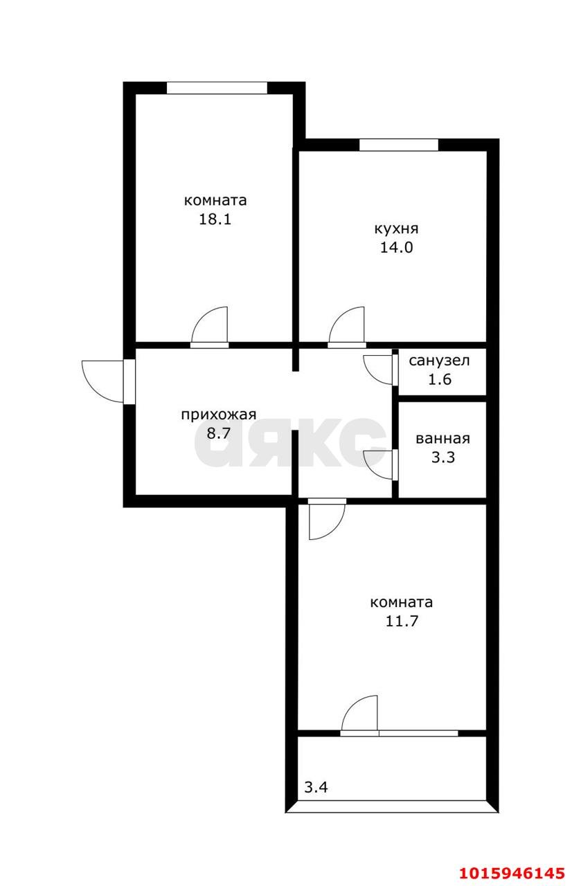 Фото №12: 2-комнатная квартира 61 м² - Краснодар, Завод Измерительных Приборов, ул. Зиповская, 37