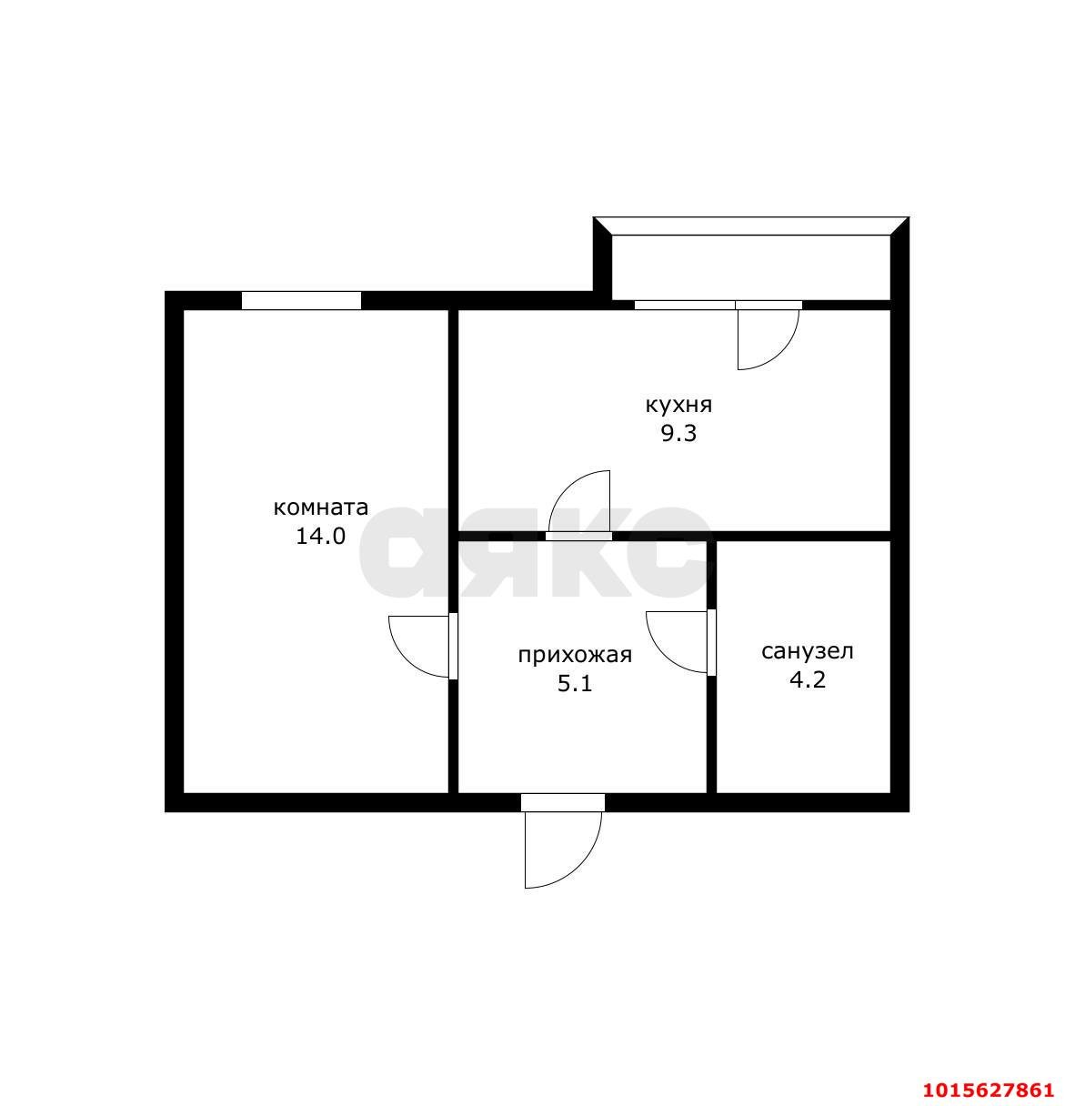 Фото №12: 1-комнатная квартира 32 м² - Краснодар, Музыкальный, ул. имени Сергея Есенина, 108/6Б