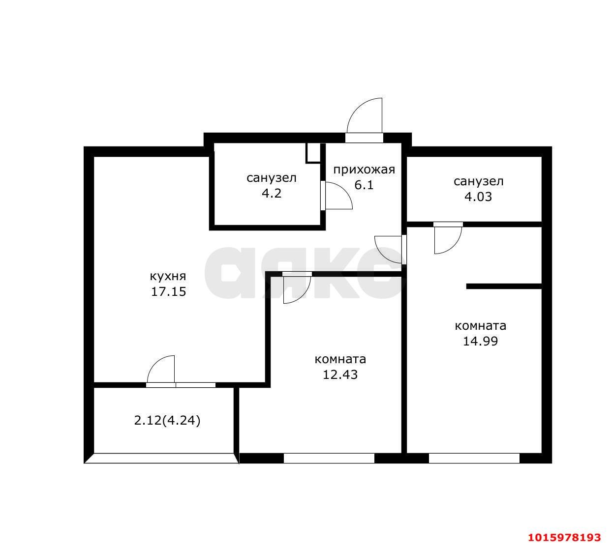 Фото №10: 2-комнатная квартира 63 м² - Краснодар, жилой квартал Патрики