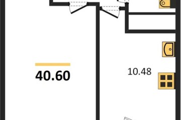 Фото №1: 1-комнатная квартира 40 м² - Берёзовый, мкр. Витаминкомбинат, ул. Целиноградская, 2Ик2
