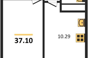 Фото №1: 1-комнатная квартира 39 м² - Берёзовый, мкр. Витаминкомбинат, ул. Целиноградская, 2Ик2