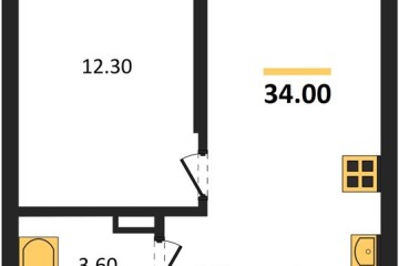 Фото №1: 1-комнатная квартира 34 м² - Краснодар, мкр. Прикубанский внутригородской округ, 