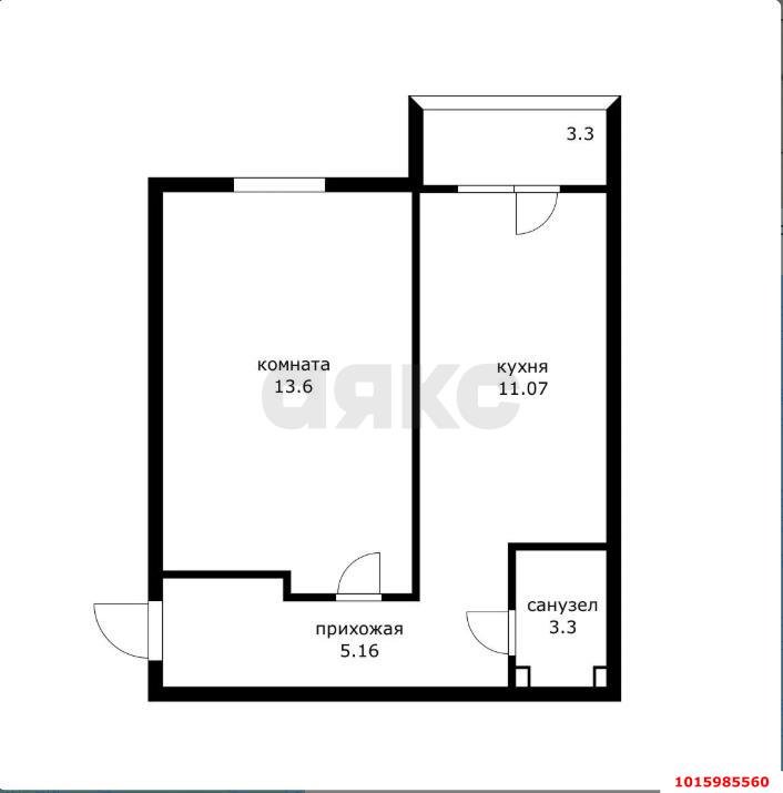Фото №4: 1-комнатная квартира 35 м² - Краснодар, Прикубанский внутригородской округ, мкр. жилой комплекс Усадьба, ул. имени Валерия Вишневецкого, 9