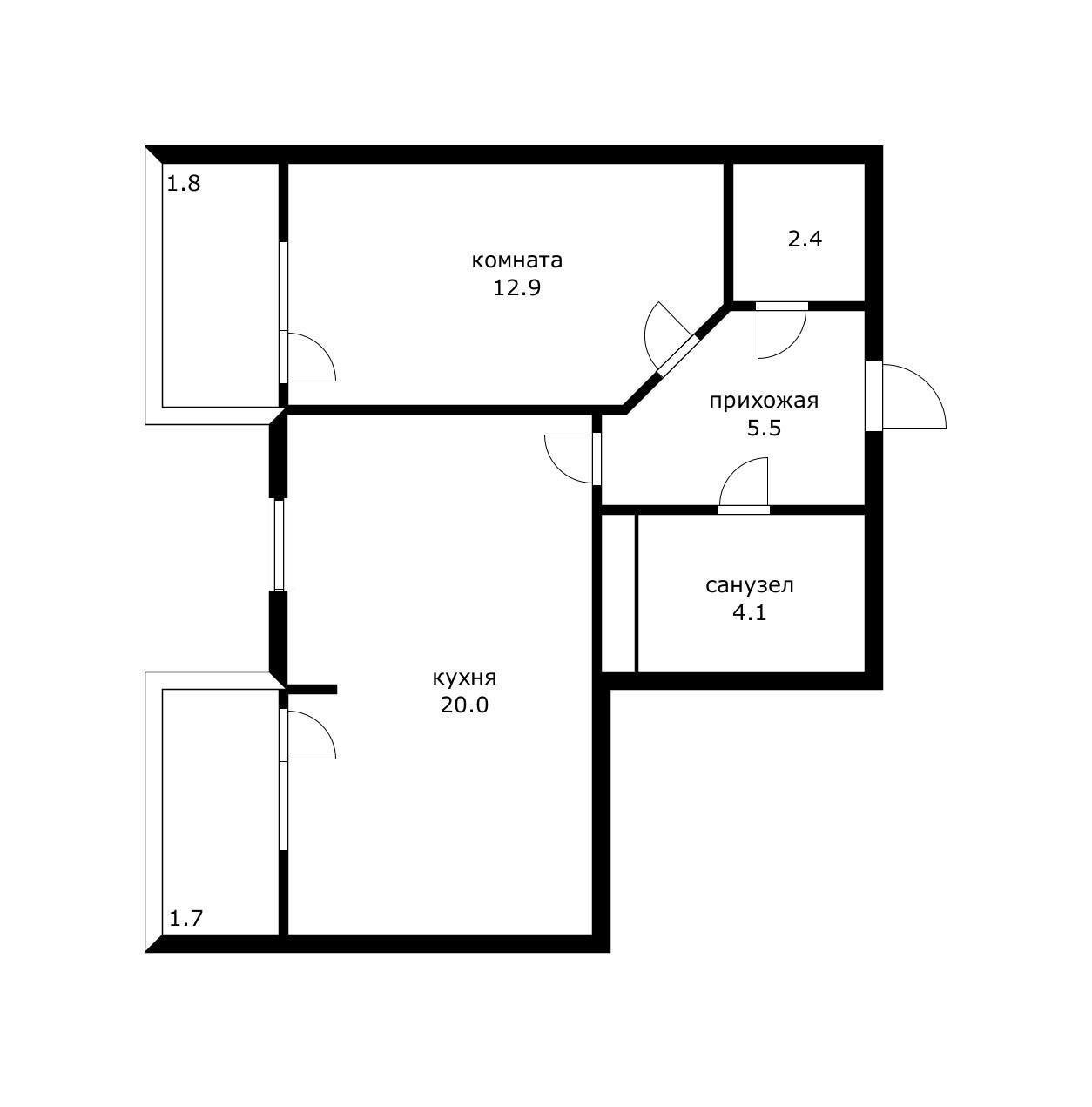 Фото №14: 1-комнатная квартира 48 м² - Краснодар, Прикубанский внутригородской округ, мкр. ЖК Абрикосово, ул. имени Героя Георгия Бочарникова, 4к1