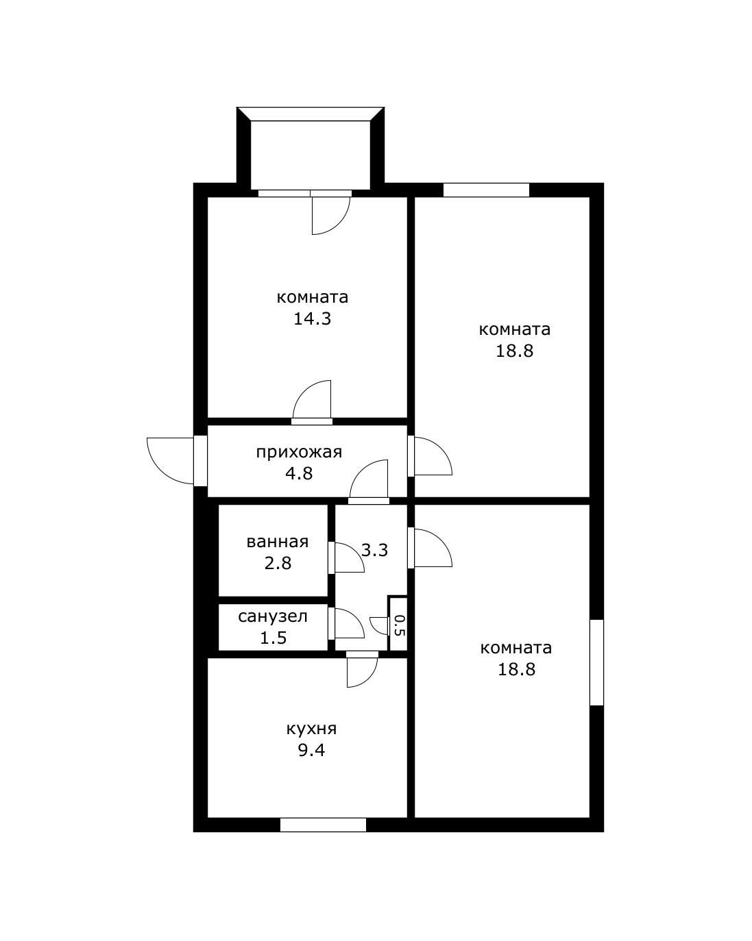 Фото №7: 3-комнатная квартира 76 м² - Краснодар, Западный внутригородской округ, мкр. Центральный, ул. Мира, 19