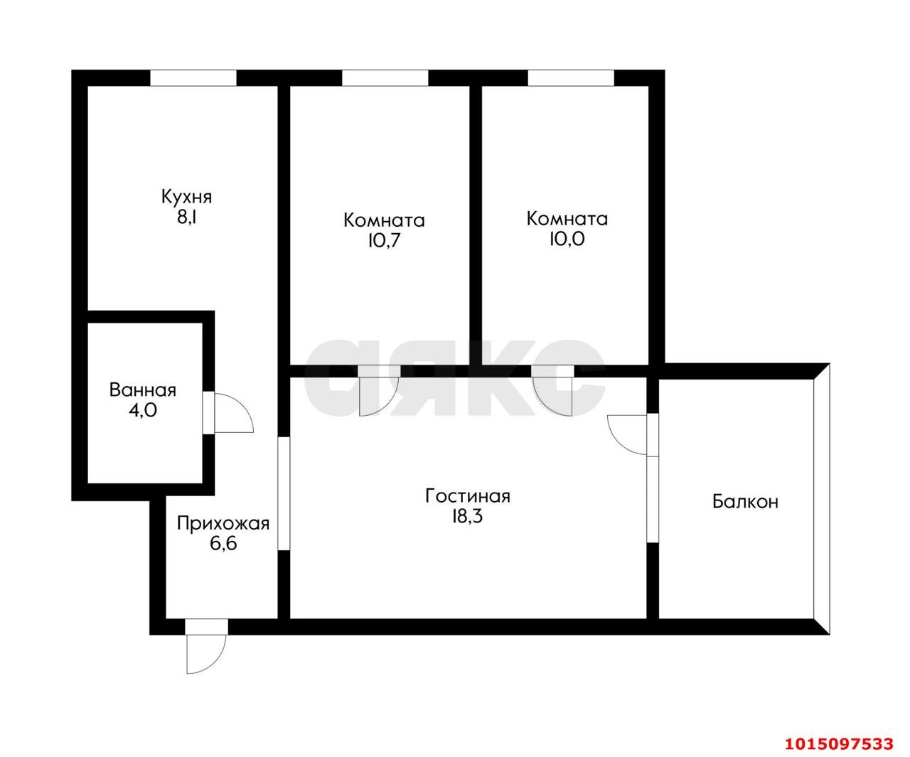 Фото №11: 3-комнатная квартира 60 м² - Краснодар, Центральный внутригородской округ, мкр. Центральный, ул. Красная, 40