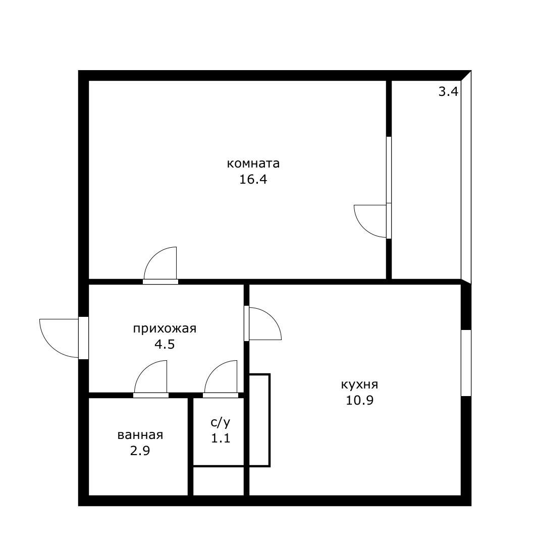 Фото №7: 1-комнатная квартира 39 м² - Краснодар, Военный городок № 109, мкр. Прикубанский внутригородской округ, ул. Кореновская, 61