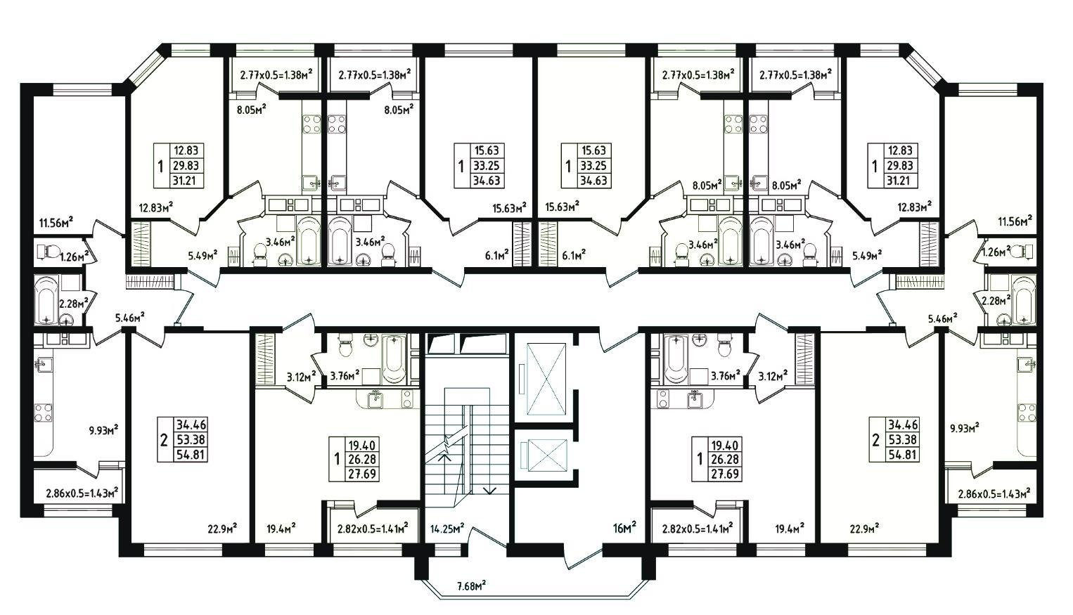 Фото №12: 2-комнатная квартира 54 м² - Новая Адыгея, мкр. жилой комплекс Мега-Победа, ул. Береговая, 3к18