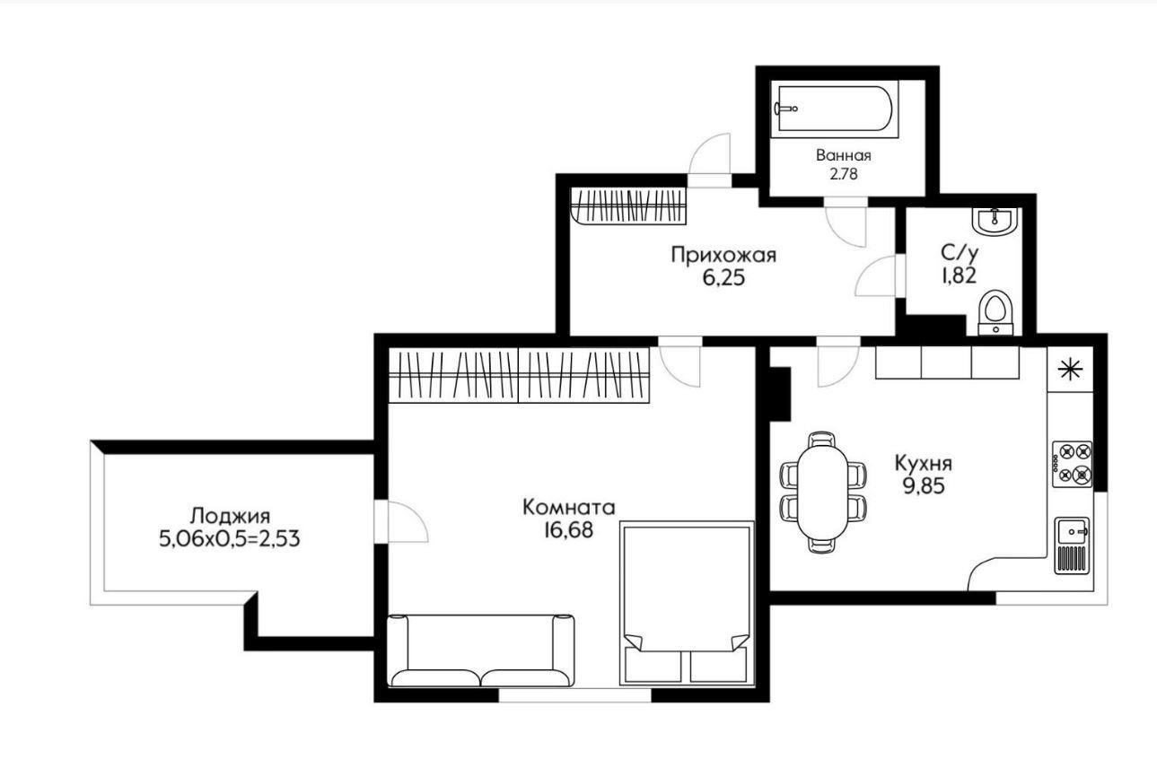 Фото №13: 1-комнатная квартира 37 м² - Краснодар, Прикубанский внутригородской округ, жилой комплекс Аксиома, мкр. Догма Парк, ул. Марины Цветаевой, 17к2