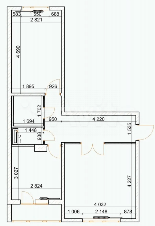 Фото №14: 2-комнатная квартира 52 м² - Раменское, Западный, Холодово, мкр. 4-й квартал, ул. Чугунова, 40
