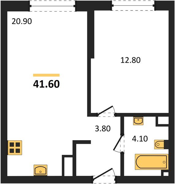 Фото №1: 1-комнатная квартира 41 м² - Краснодар, Прикубанский внутригородской округ, мкр. Догма Парк