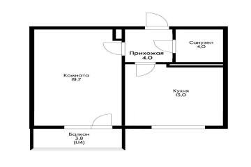 Фото №4: 1-комнатная квартира 41 м² - Краснодар, мкр. жилой комплекс Феникс, ул. имени В.Н. Мачуги, 6