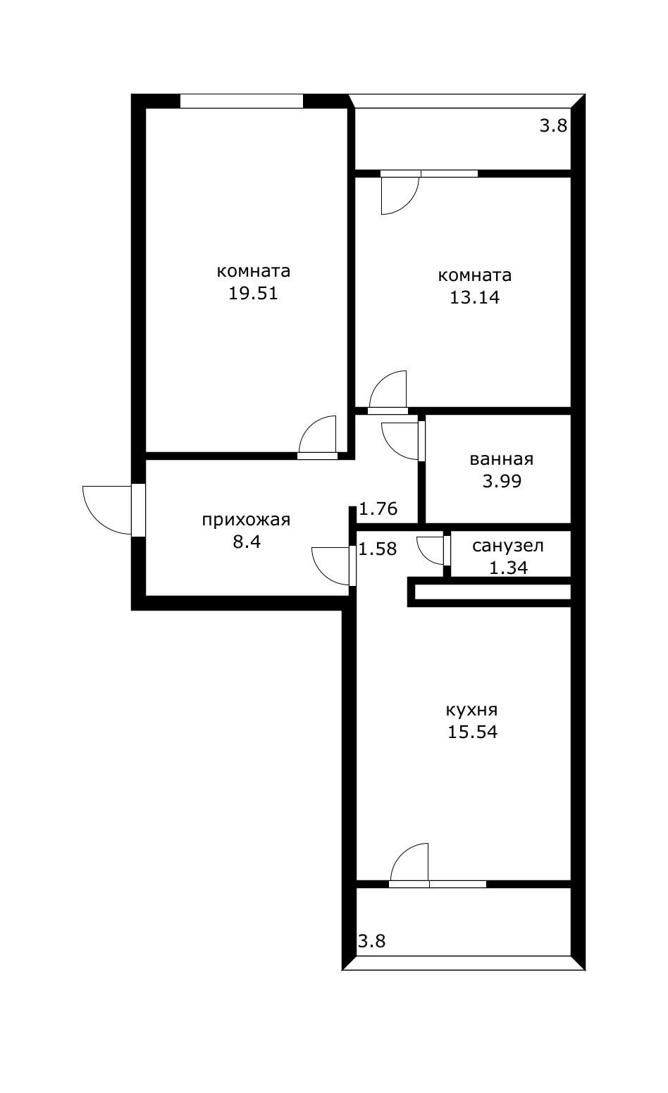 Фото №11: 2-комнатная квартира 73 м² - Краснодар, Прикубанский внутригородской округ, мкр. Московский, ул. им. Артюшкова В.Д., 5