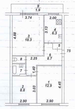 Фото №25: 3-комнатная квартира 59 м² - Нижнекамск, мкр. 14-й, ул. Менделеева, 2