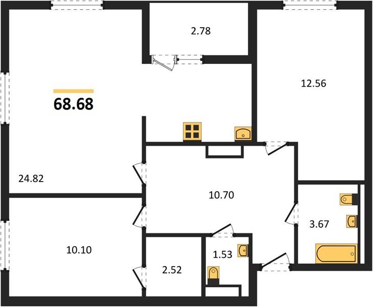 Фото №1: 2-комнатная квартира 68 м² - Краснодар, Прикубанский внутригородской округ, мкр. жилой комплекс Событие