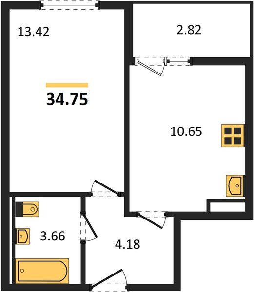 Фото №1: 1-комнатная квартира 34 м² - Краснодар, Прикубанский внутригородской округ, мкр. жилой комплекс Событие