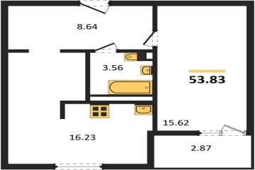 Фото №1: 1-комнатная квартира 53 м² - Краснодар, мкр. жилой комплекс Событие, 