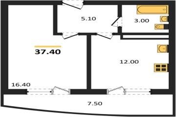 Фото №1: 1-комнатная квартира 37 м² - Краснодар, мкр. Черёмушки, 