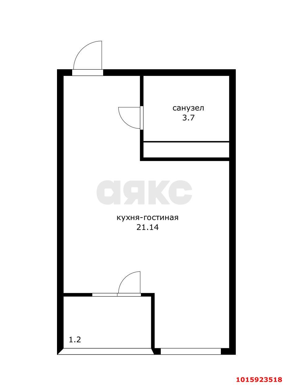 Фото №19: Студия 28 м² - Краснодар, жилой комплекс Славянка, Прикубанский внутригородской округ, мкр. Славянский, ул. Заполярная, 39к10